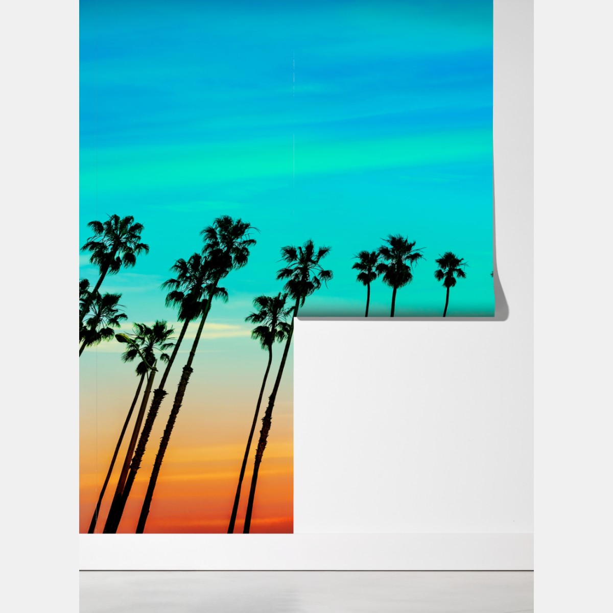 Fototapeta palmy o zachodzie słońca w Kalifornii – Wallissimo® Fototapeta palmy o zachodzie słońca w Kalifornii – Wallissimo®
