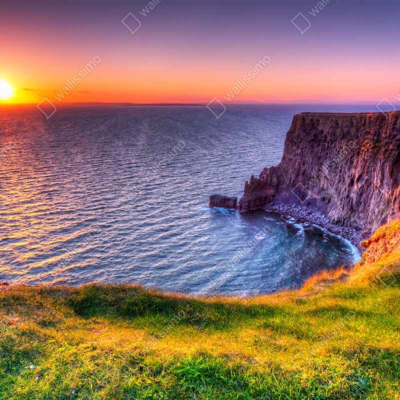 Fototapeta zachód słońca nad skalistymi klifami – Wallissimo® Fototapeta zachód słońca nad skalistymi klifami – Wallissimo®