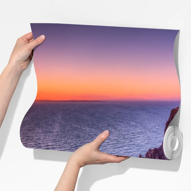 Fototapeta zachód słońca nad skalistymi klifami – Wallissimo® Fototapeta zachód słońca nad skalistymi klifami – Wallissimo®