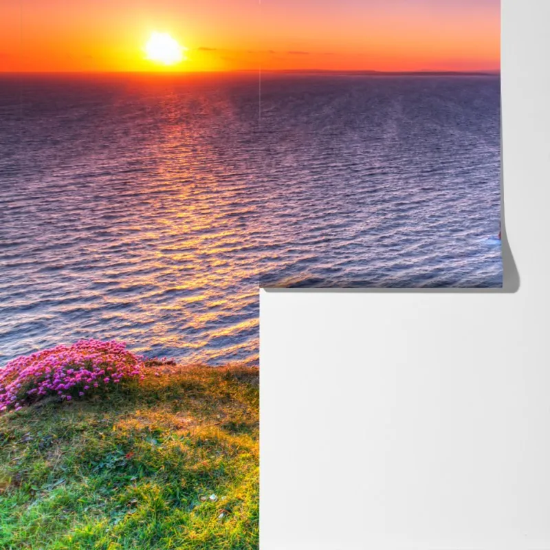 Fototapeta zachód słońca nad skalistymi klifami – Wallissimo® Fototapeta zachód słońca nad skalistymi klifami – Wallissimo®