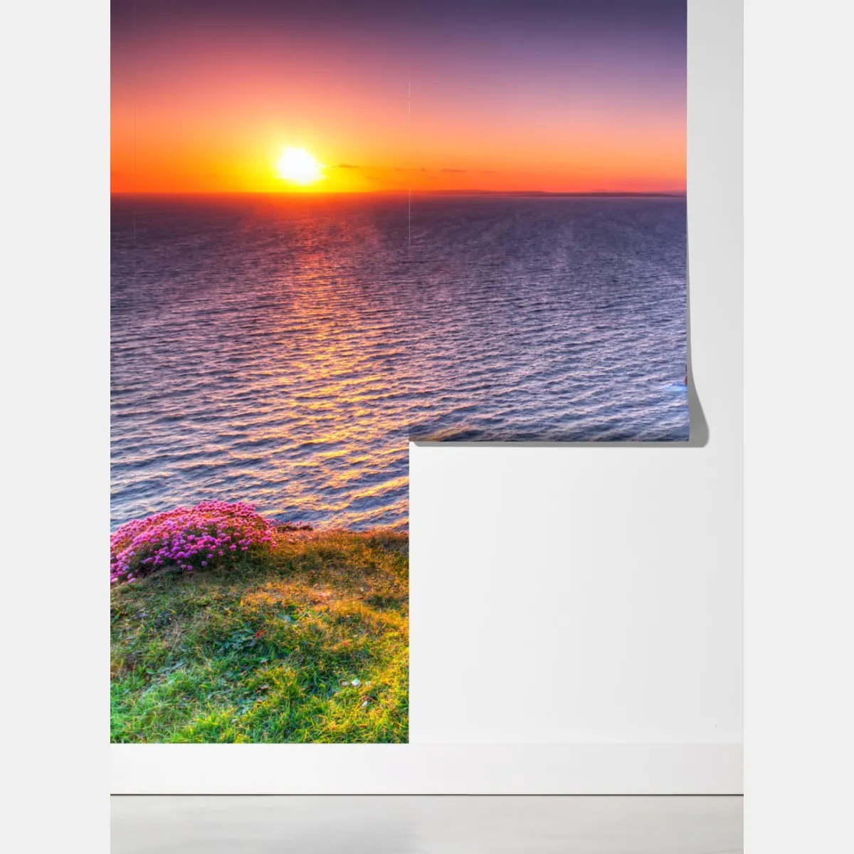 Fototapeta zachód słońca nad skalistymi klifami – Wallissimo® Fototapeta zachód słońca nad skalistymi klifami – Wallissimo®