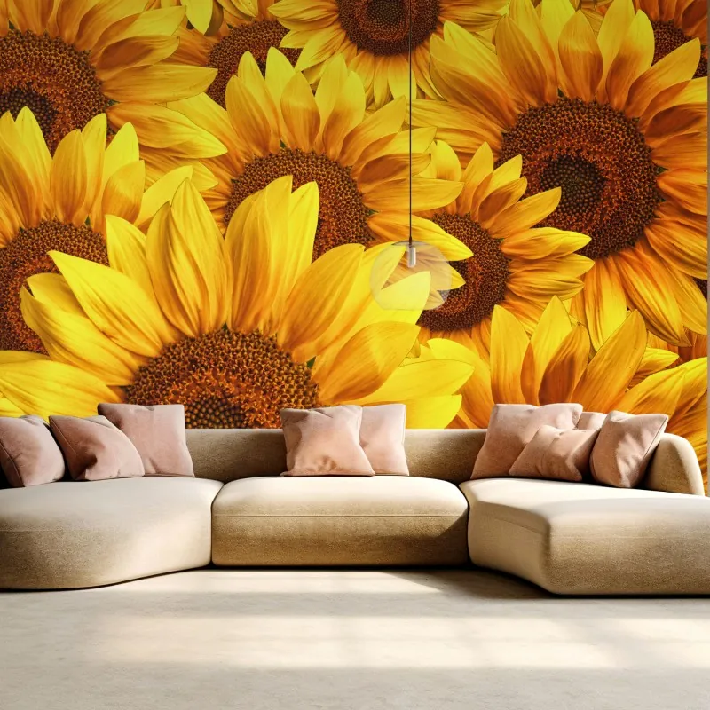 Fototapeta złoty kwiat słonecznika – Wallissimo® Fototapeta złoty kwiat słonecznika – Wallissimo®