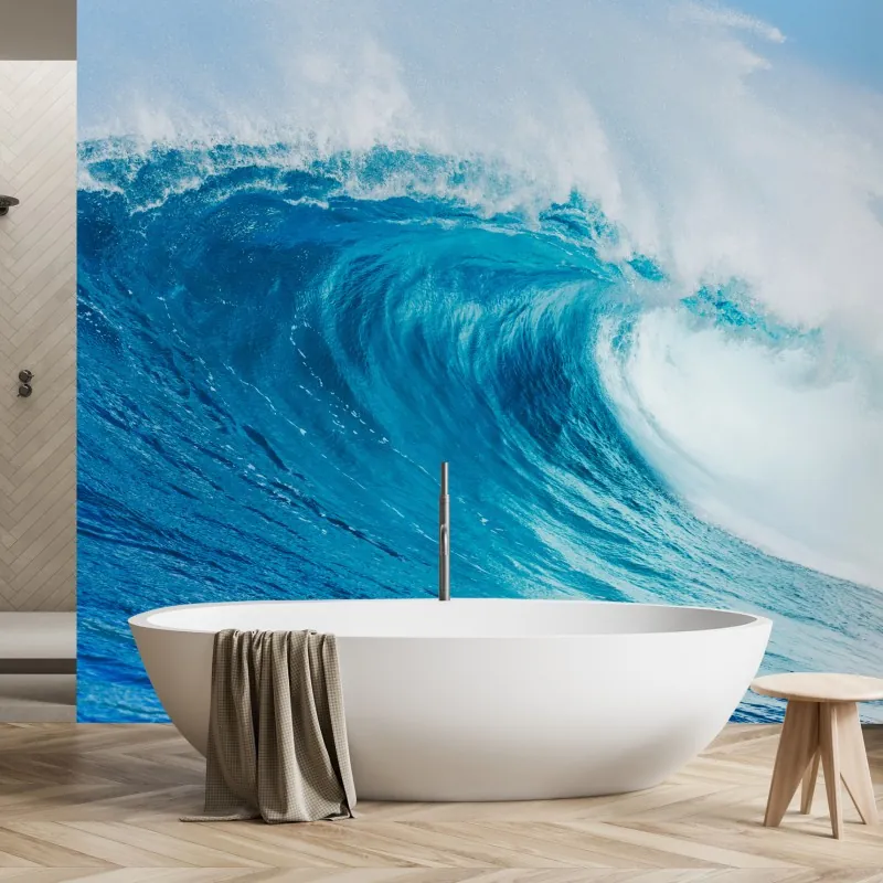 Fototapeta majestatyczna niebieska fala oceaniczna