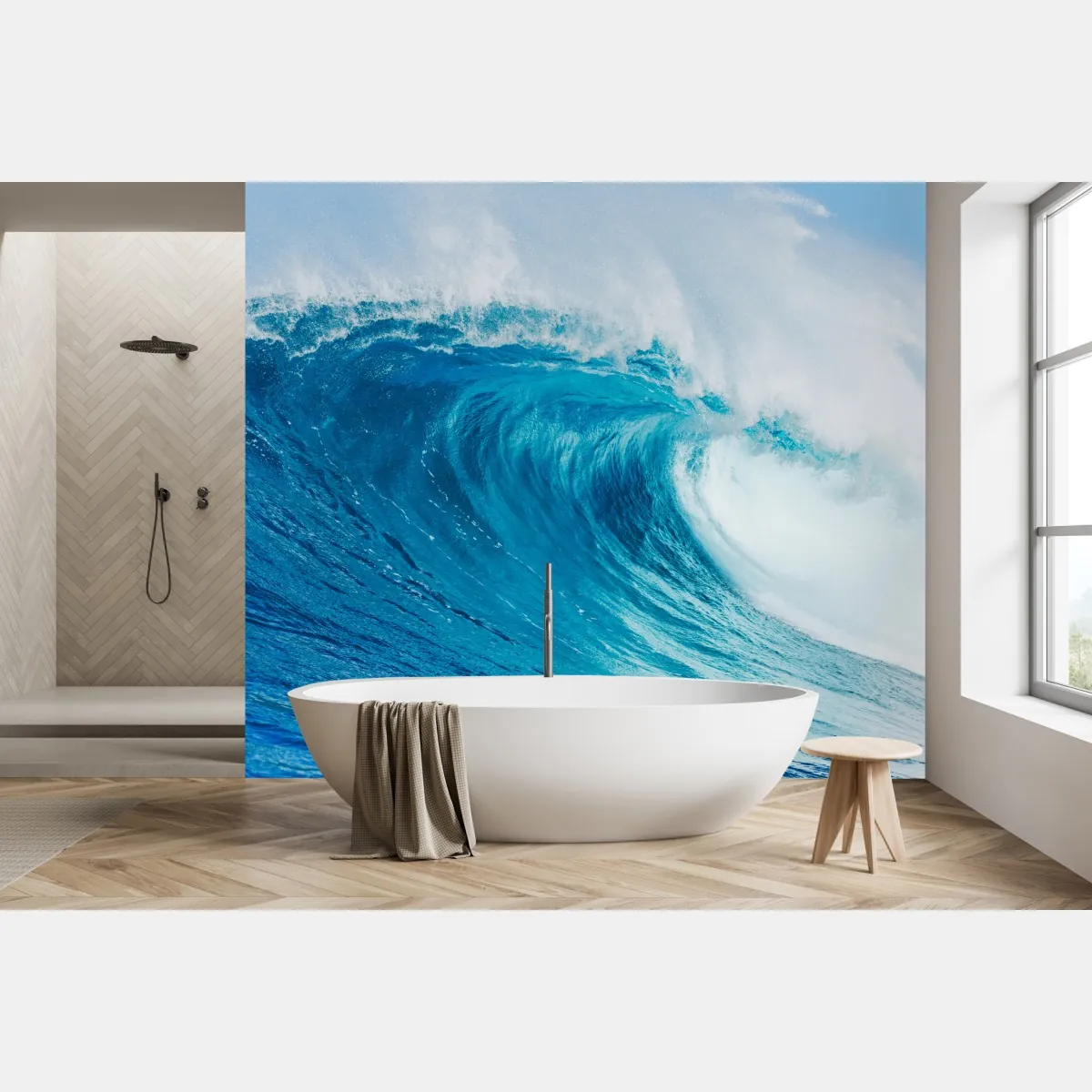 Fototapeta majestatyczna niebieska fala oceaniczna – Wallissimo® Fototapeta majestatyczna niebieska fala oceaniczna – Wallissimo®