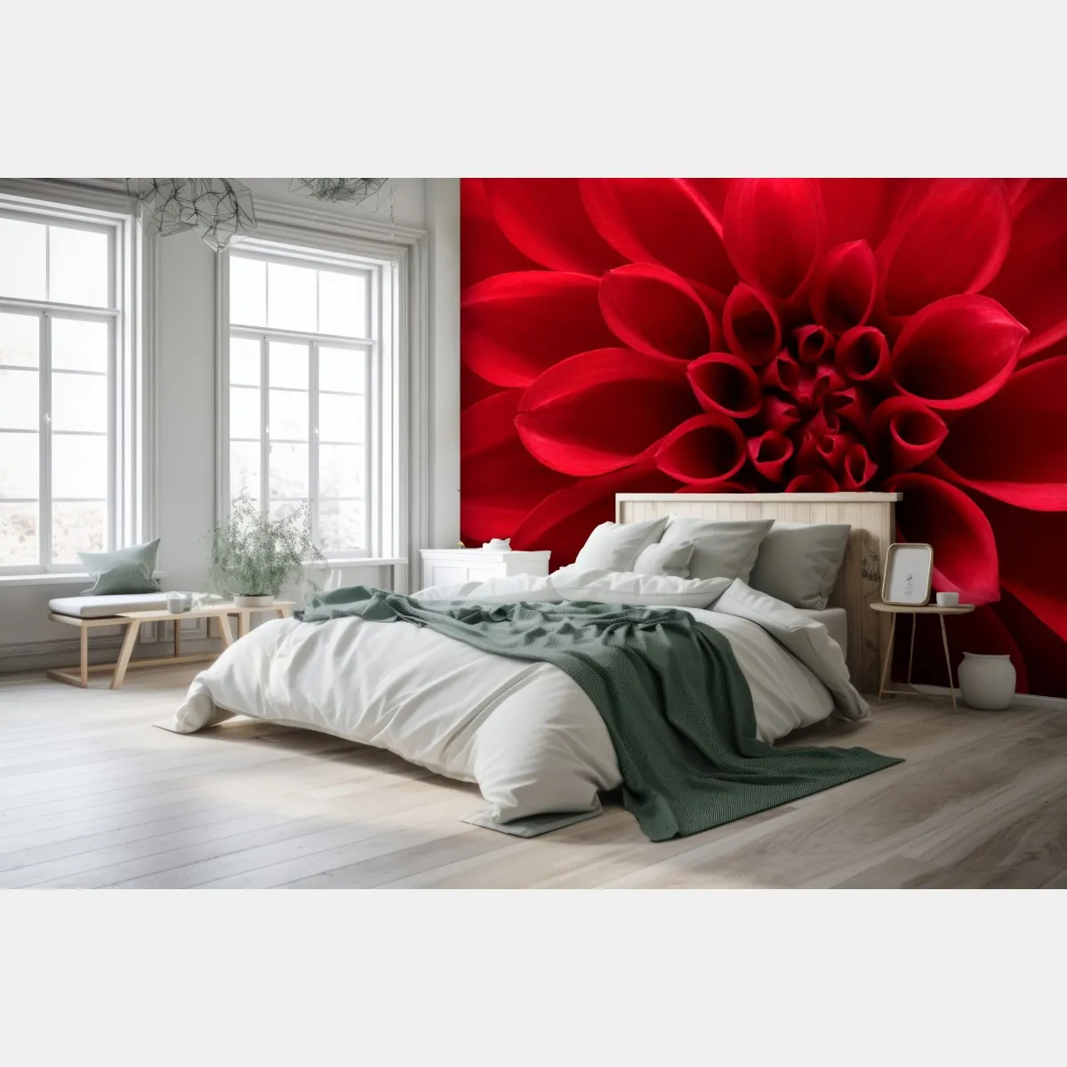 Fototapeta zbliżenie czerwonej dalii – Wallissimo® Fototapeta zbliżenie czerwonej dalii – Wallissimo®