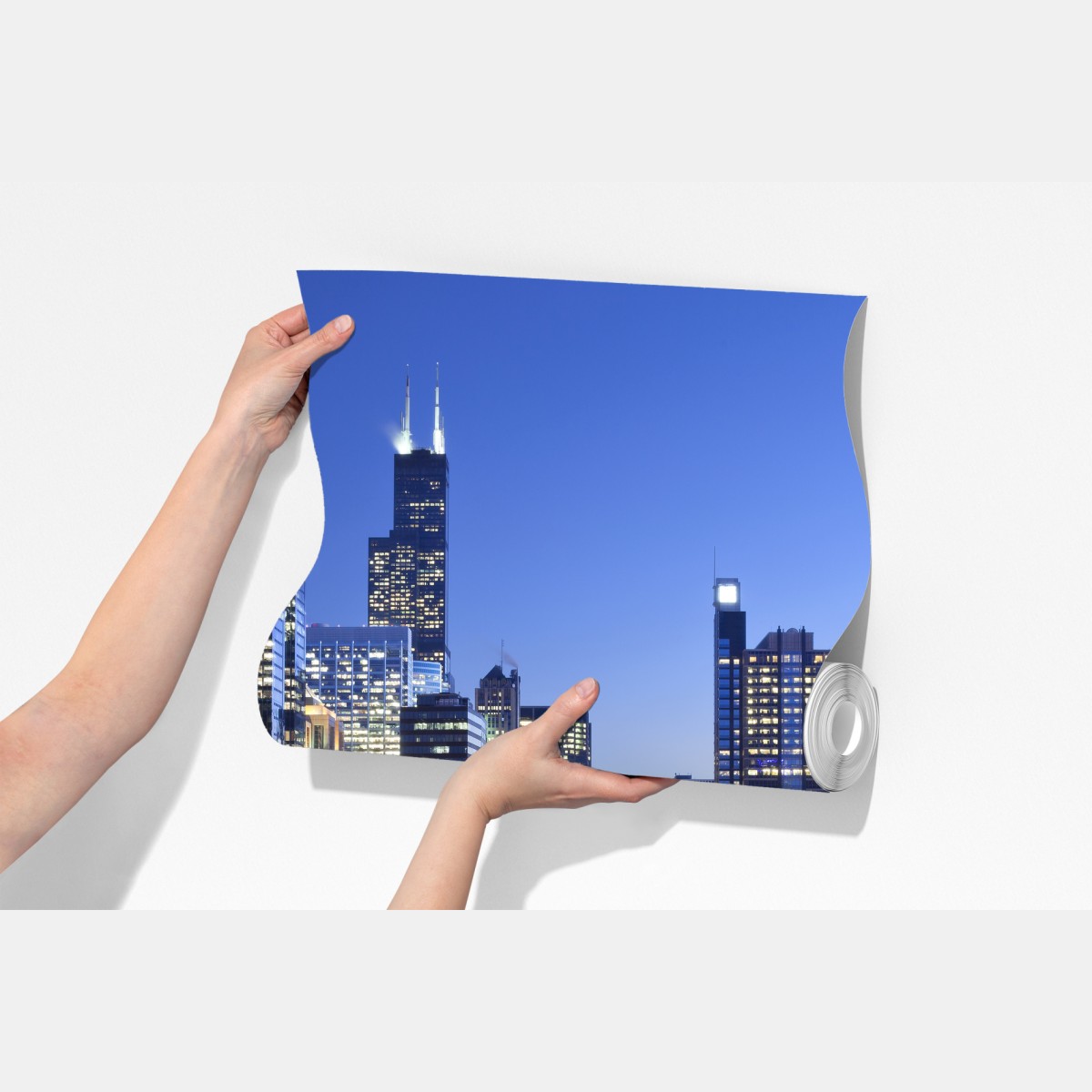 Fototapeta widok na panoramę Chicago o zmierzchu – Wallissimo® Fototapeta widok na panoramę Chicago o zmierzchu – Wallissimo®