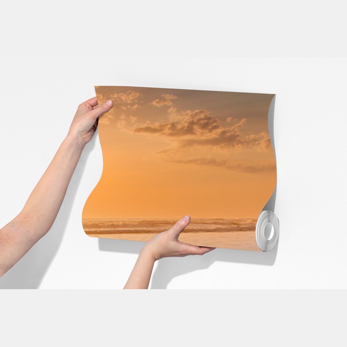 Fototapeta złocisty zachód słońca nad plażą – Wallissimo® Fototapeta złocisty zachód słońca nad plażą – Wallissimo®