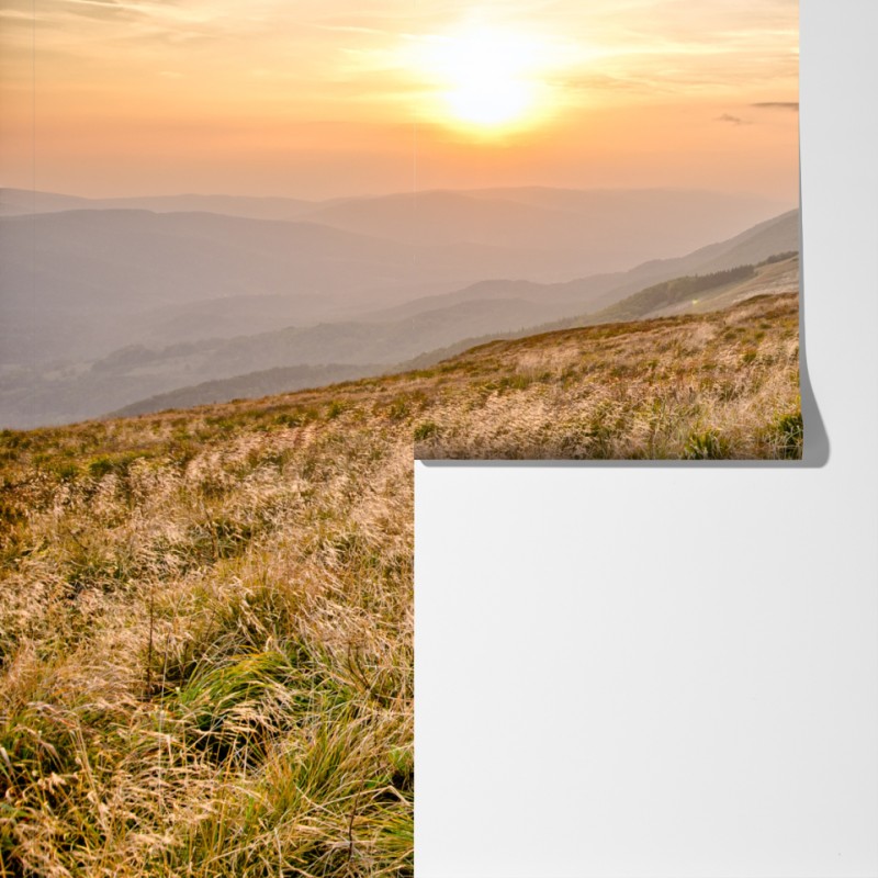 Fototapeta szlak o zachodzie słońca w Bieszczadach – Wallissimo® Fototapeta szlak o zachodzie słońca w Bieszczadach – Wallissimo®