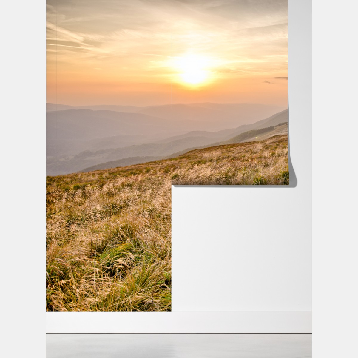 Fototapeta szlak o zachodzie słońca w Bieszczadach – Wallissimo® Fototapeta szlak o zachodzie słońca w Bieszczadach – Wallissimo®