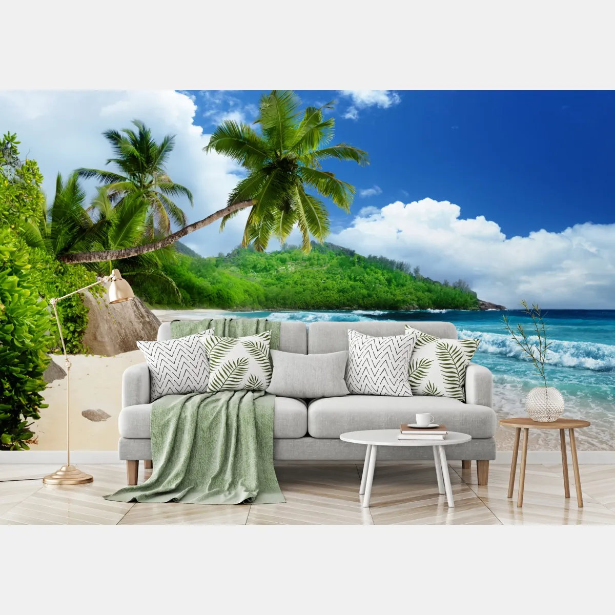 Fototapeta spokojna tropikalna plaża na Mahe, Seszele – Wallissimo® Fototapeta spokojna tropikalna plaża na Mahe, Seszele – Wallissimo®