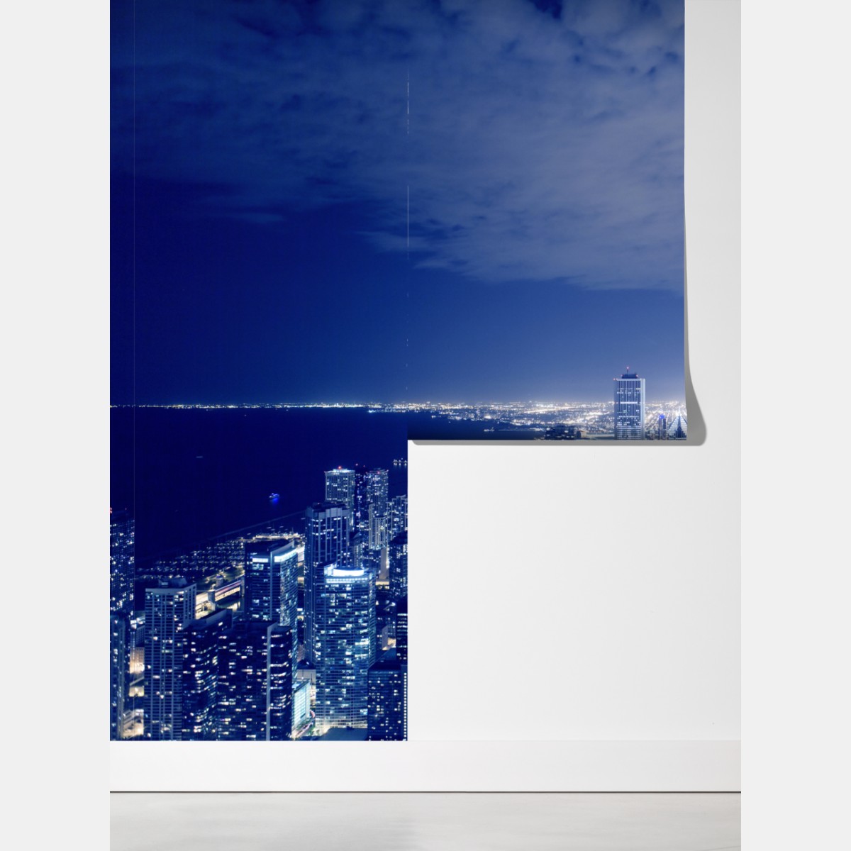 Fototapeta Chicago nocna panorama miasta – Wallissimo® Fototapeta Chicago nocna panorama miasta – Wallissimo®