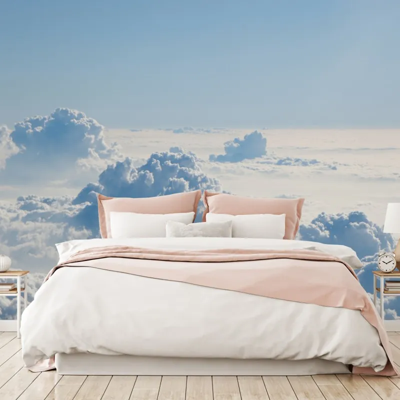 Fototapeta lotniczy pejzaż chmur nad błękitnym niebem