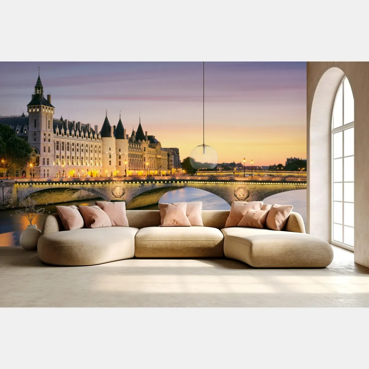 Fototapeta Paryż zachód słońca nad zabytkowym mostem – Wallissimo® Fototapeta Paryż zachód słońca nad zabytkowym mostem – Wallissimo®