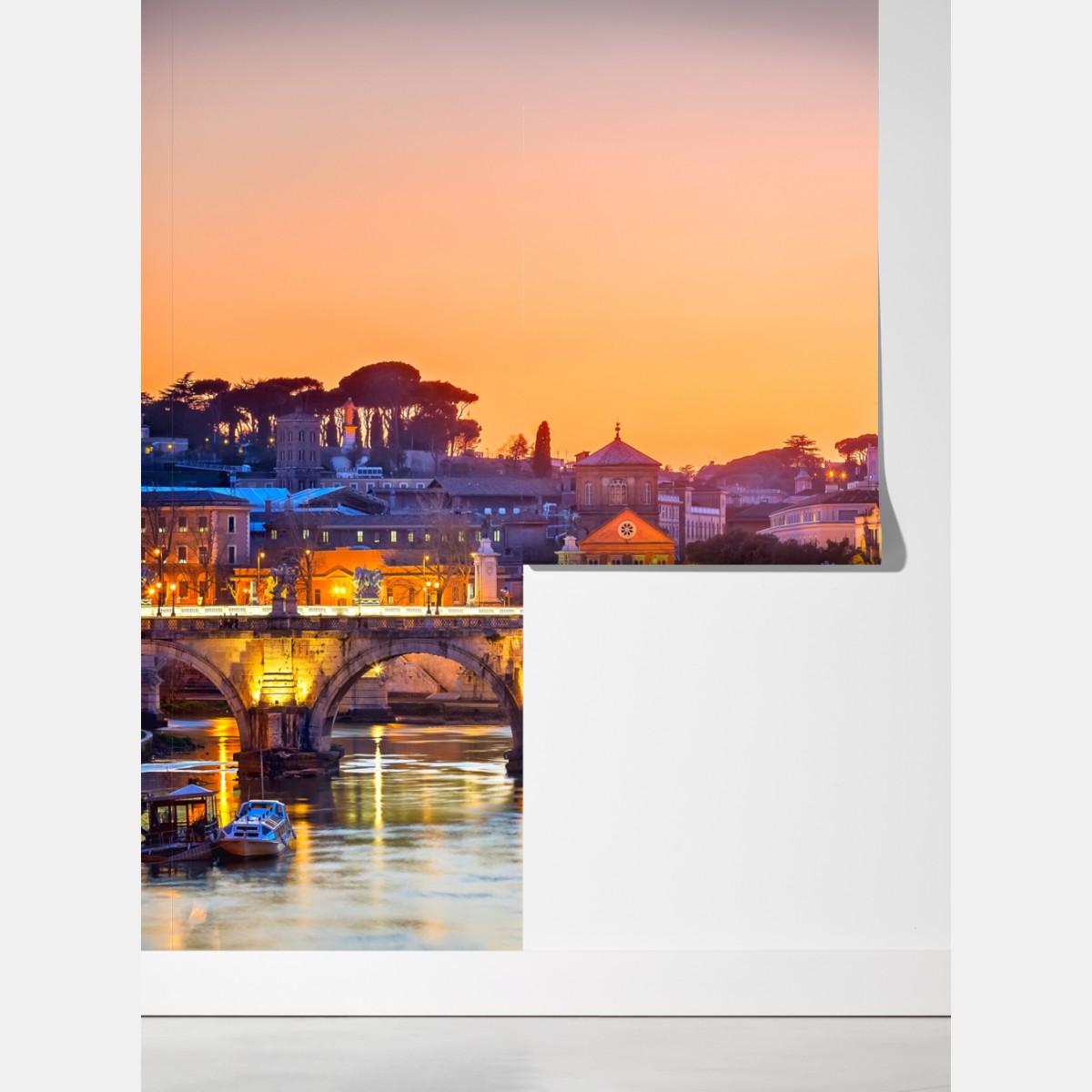 Fototapeta zachód słońca nad Bazyliką św. Piotra i Tybrem – Wallissimo® Fototapeta zachód słońca nad Bazyliką św. Piotra i Tybrem – Wallissimo®