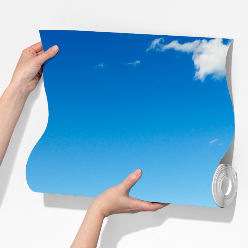 Fototapeta spokojna zielona łąka pod niebieskim niebem – Wallissimo® Fototapeta spokojna zielona łąka pod niebieskim niebem – Wallissimo®