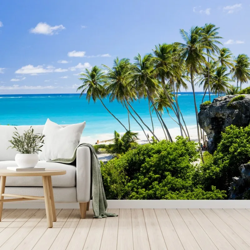 Fototapeta Bottom Bay plaża z palmami, Barbados