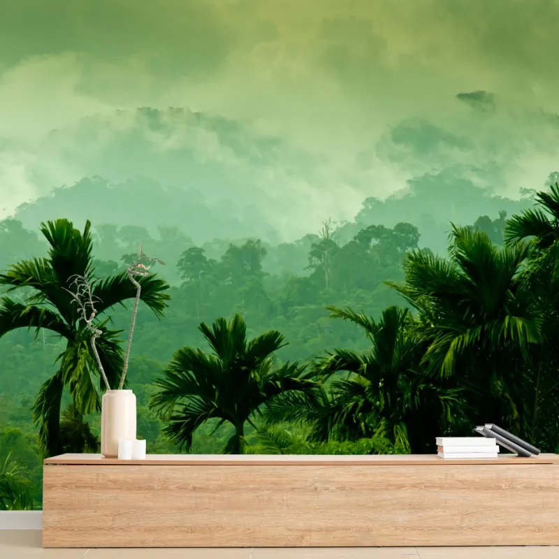Fototapeta mglista tropikalna dżungla