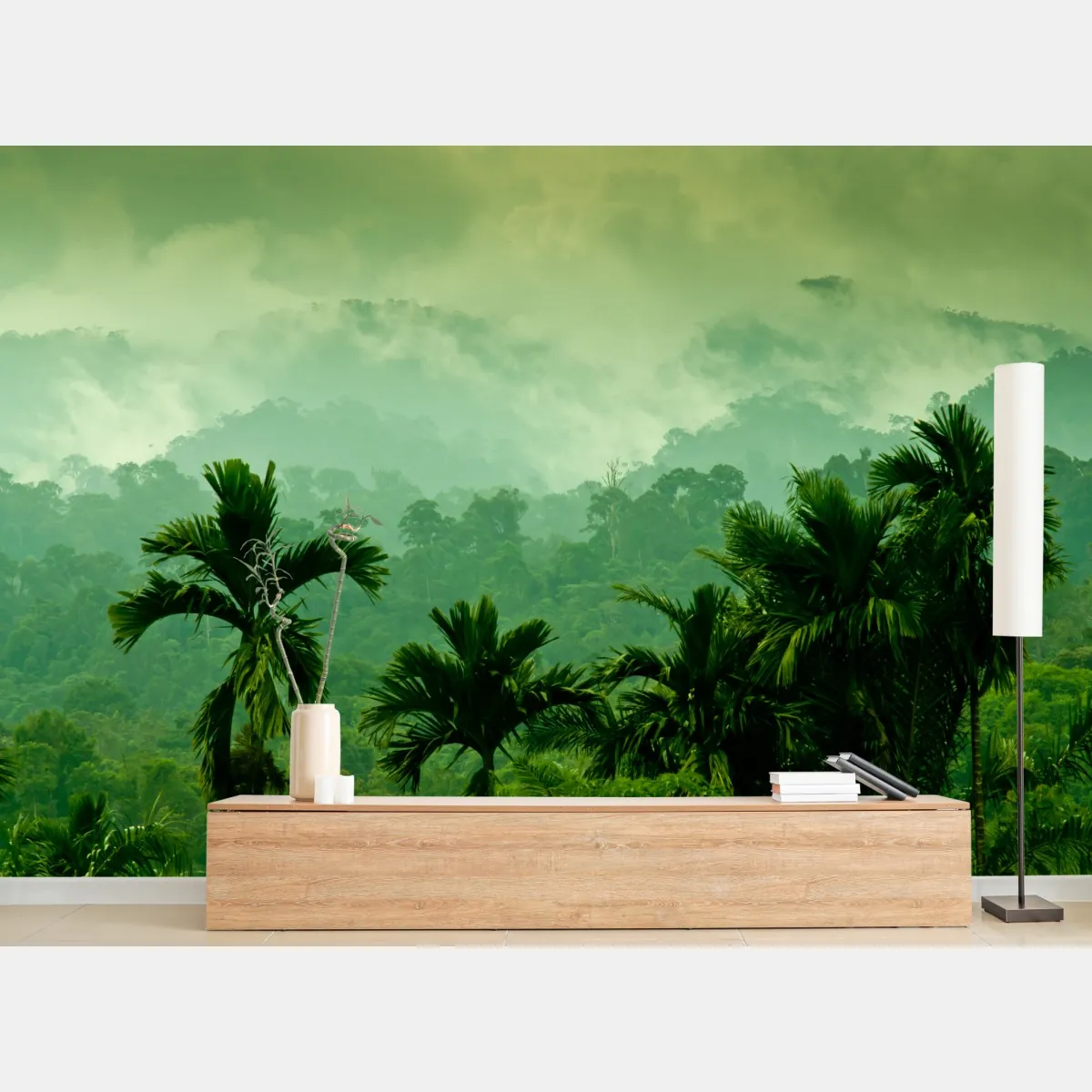 Fototapeta mglista tropikalna dżungla – Wallissimo® Fototapeta mglista tropikalna dżungla – Wallissimo®