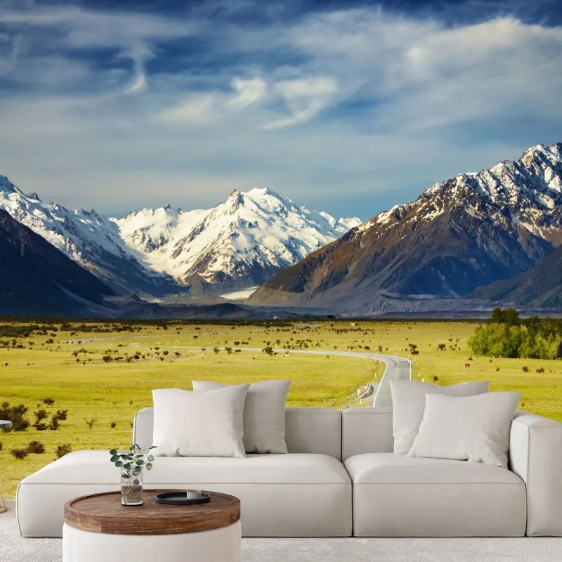 Fototapeta droga do Alp Południowych, Nowa Zelandia