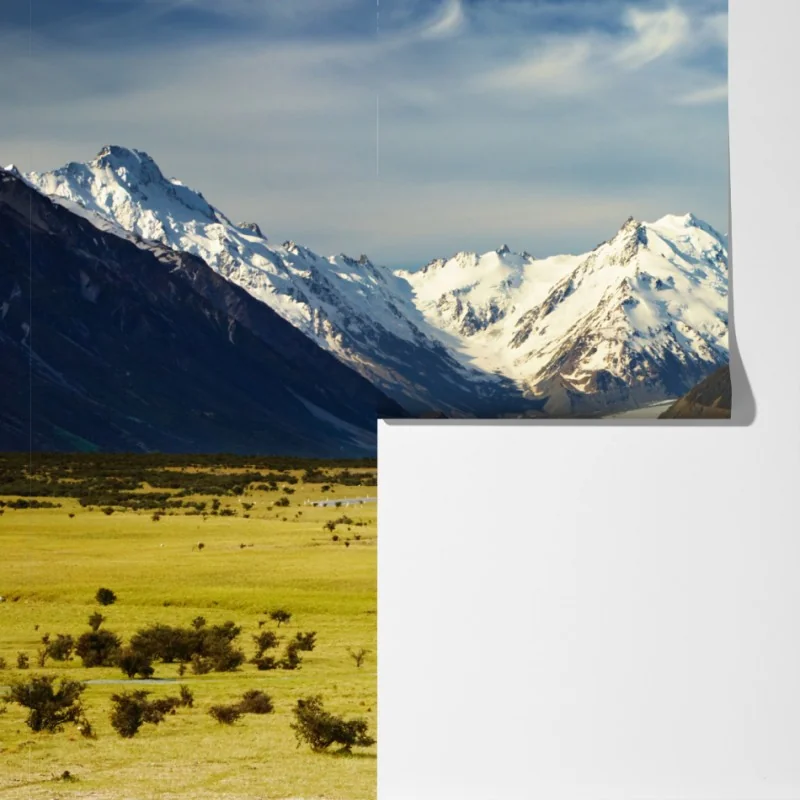 Fototapeta droga do Alp Południowych, Nowa Zelandia – Wallissimo® Fototapeta droga do Alp Południowych, Nowa Zelandia – Wallissimo®