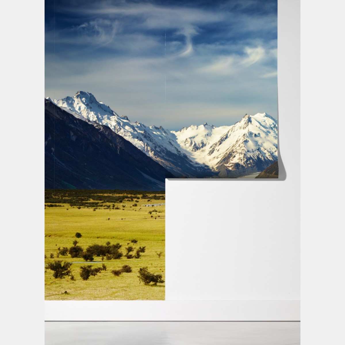 Fototapeta droga do Alp Południowych, Nowa Zelandia – Wallissimo® Fototapeta droga do Alp Południowych, Nowa Zelandia – Wallissimo®