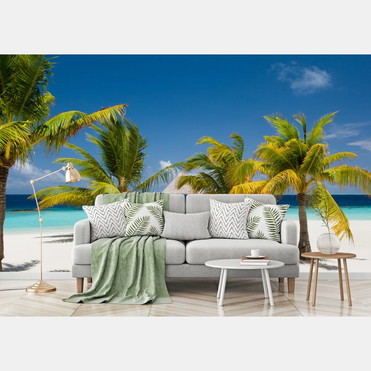 Fototapeta tropikalny pomost nad turkusowymi wodami – Wallissimo® Fototapeta tropikalny pomost nad turkusowymi wodami – Wallissimo®