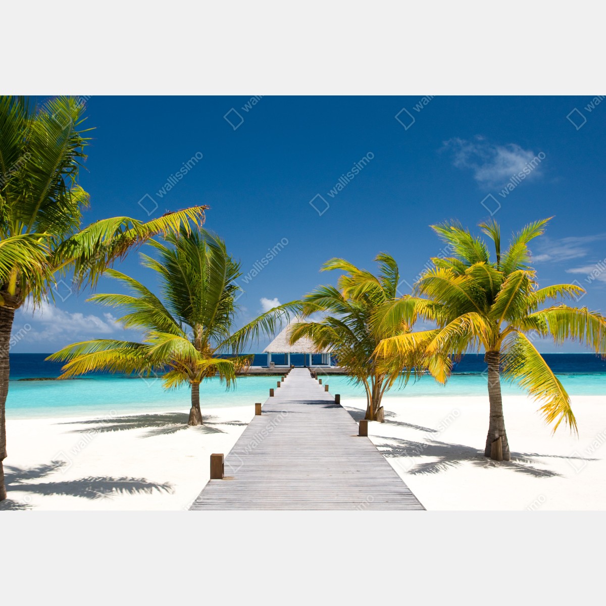 Fototapeta tropikalny pomost nad turkusowymi wodami – Wallissimo® Fototapeta tropikalny pomost nad turkusowymi wodami – Wallissimo®