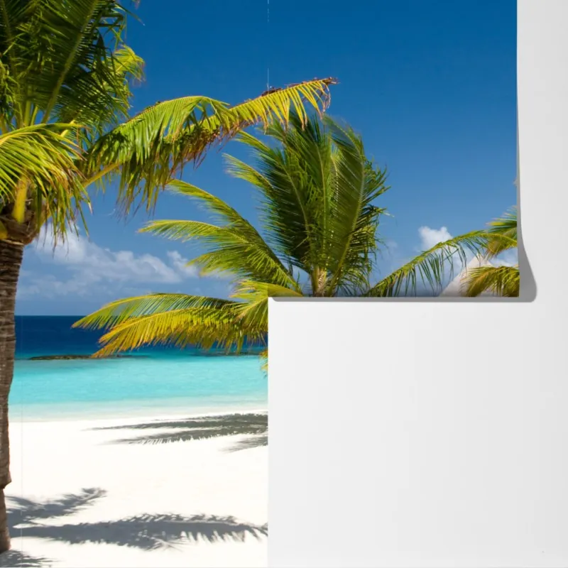 Fototapeta tropikalny pomost nad turkusowymi wodami – Wallissimo® Fototapeta tropikalny pomost nad turkusowymi wodami – Wallissimo®