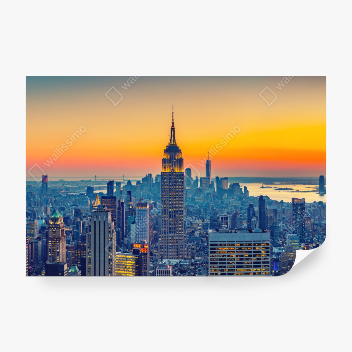 Fototapeta zachód słońca nad Nowym Jorkiem – Wallissimo® Fototapeta zachód słońca nad Nowym Jorkiem – Wallissimo®