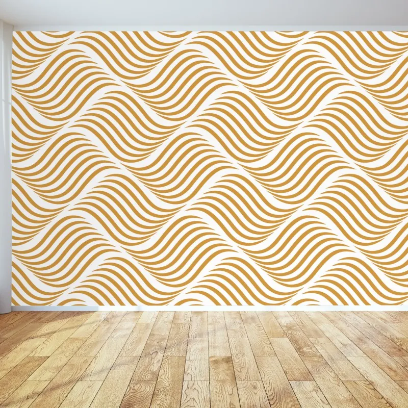 Wall mural golden wave pattern wall art