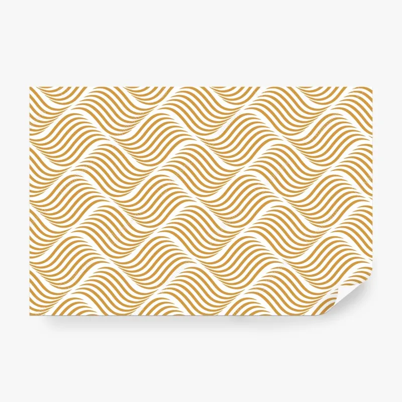 Wall mural golden wave pattern wall art
