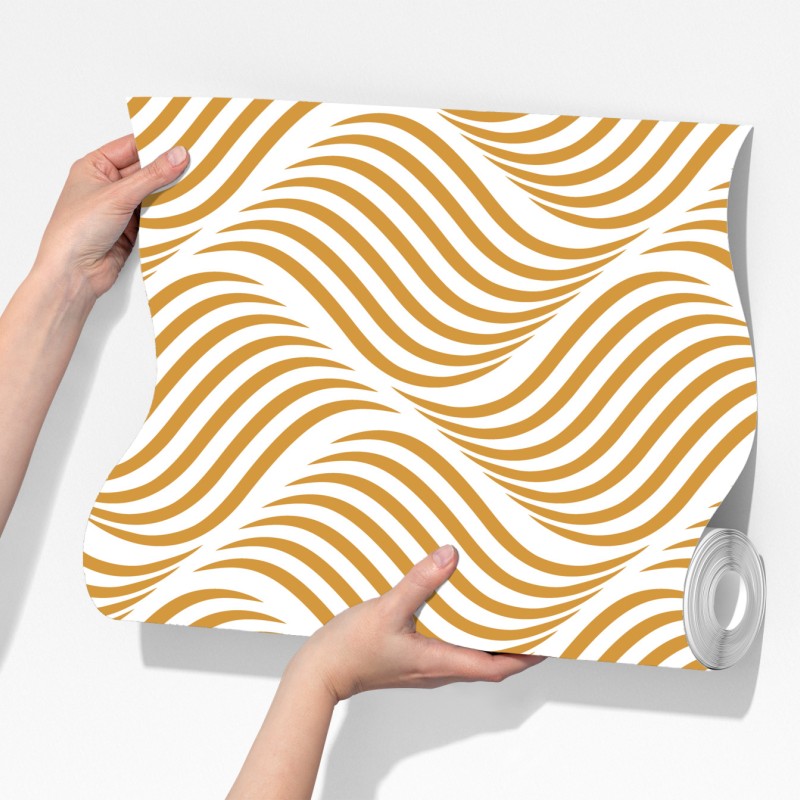 Fototapeta złoty wzór falowy do dekoracji ściennej – Wallissimo® Fototapeta złoty wzór falowy do dekoracji ściennej – Wallissimo®