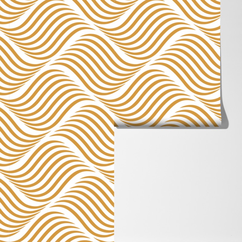 Fototapeta złoty wzór falowy do dekoracji ściennej – Wallissimo® Fototapeta złoty wzór falowy do dekoracji ściennej – Wallissimo®