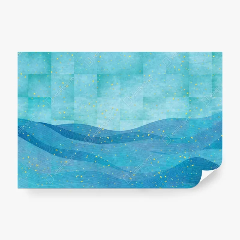 Wall mural turquoise wave abstract composition