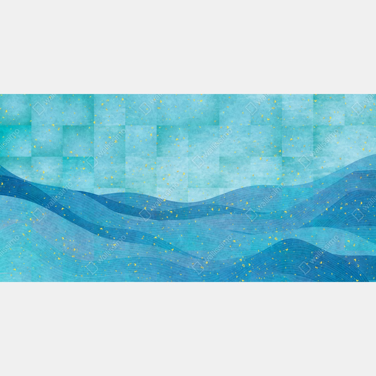 Fototapeta turkusowe fale abstrakcyjna kompozycja – Wallissimo® Fototapeta turkusowe fale abstrakcyjna kompozycja – Wallissimo®