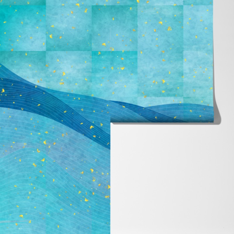 Fototapeta turkusowe fale abstrakcyjna kompozycja – Wallissimo® Fototapeta turkusowe fale abstrakcyjna kompozycja – Wallissimo®