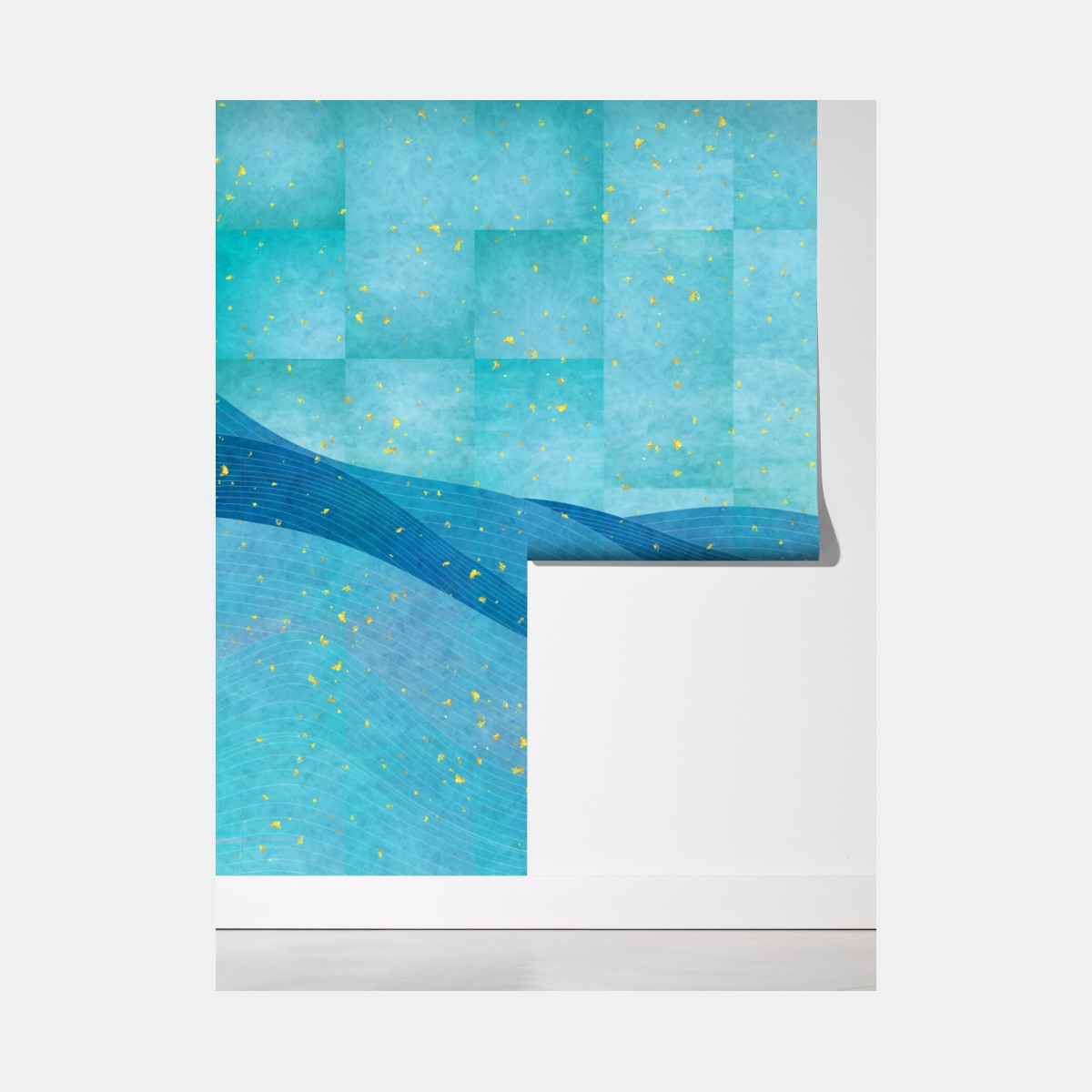 Fototapeta turkusowe fale abstrakcyjna kompozycja – Wallissimo® Fototapeta turkusowe fale abstrakcyjna kompozycja – Wallissimo®