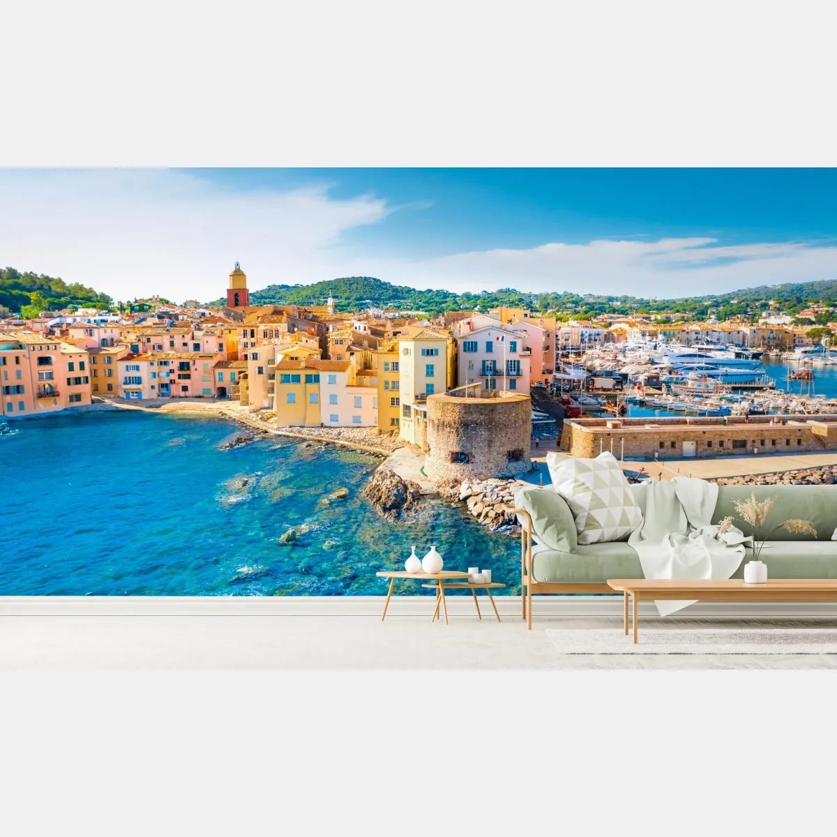 Fototapeta słoneczny port śródziemnomorski – Wallissimo® Fototapeta słoneczny port śródziemnomorski – Wallissimo®