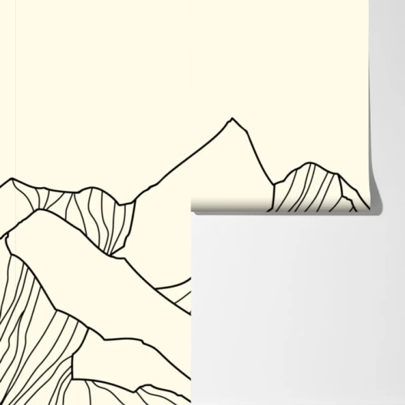 Fototapeta złote słońce nad minimalistycznymi górami – Wallissimo® Fototapeta złote słońce nad minimalistycznymi górami – Wallissimo®