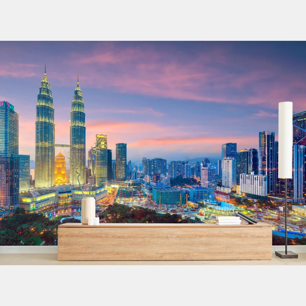 Fototapeta Kuala Lumpur panorama o zmierzchu – Wallissimo® Fototapeta Kuala Lumpur panorama o zmierzchu – Wallissimo®