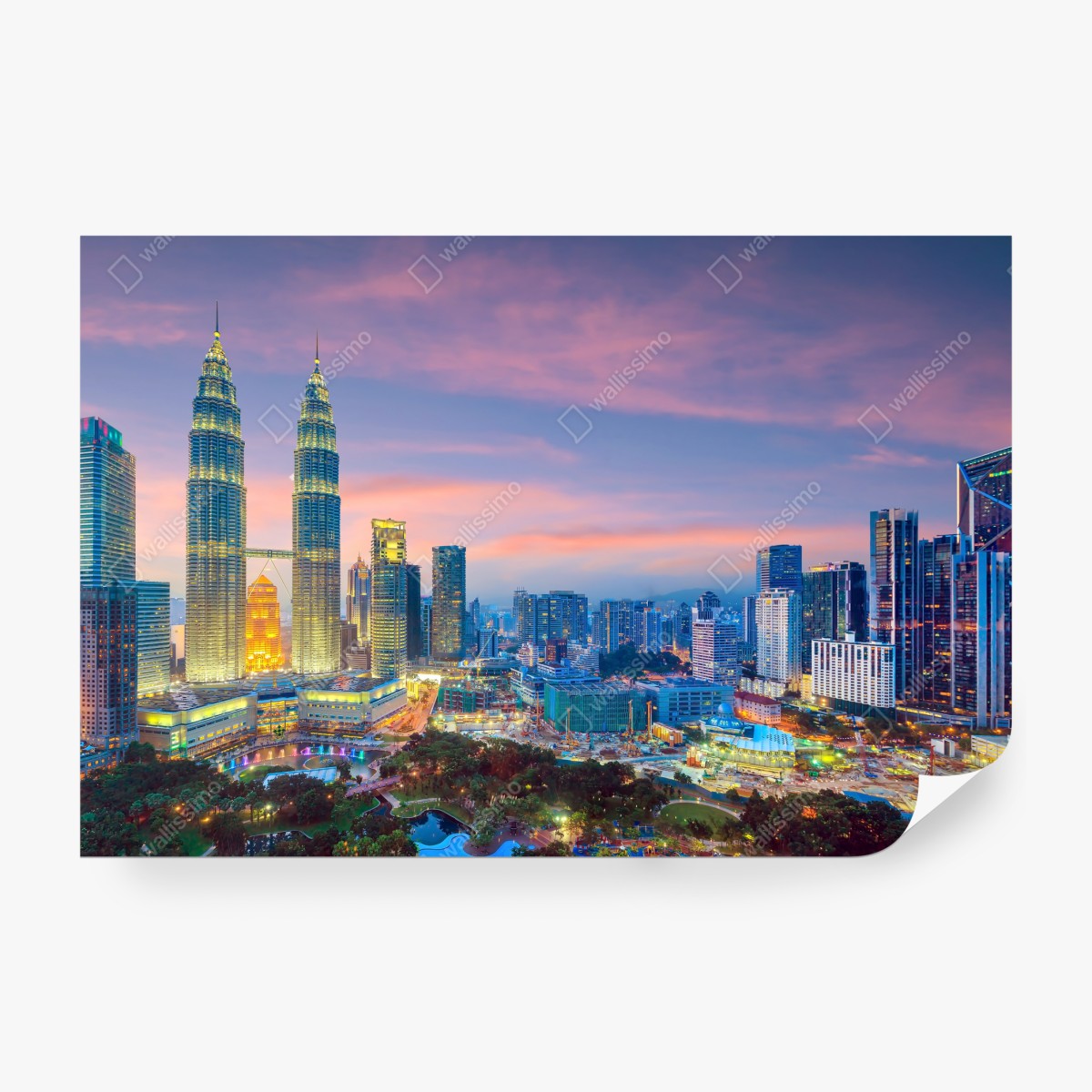 Fototapeta Kuala Lumpur panorama o zmierzchu – Wallissimo® Fototapeta Kuala Lumpur panorama o zmierzchu – Wallissimo®