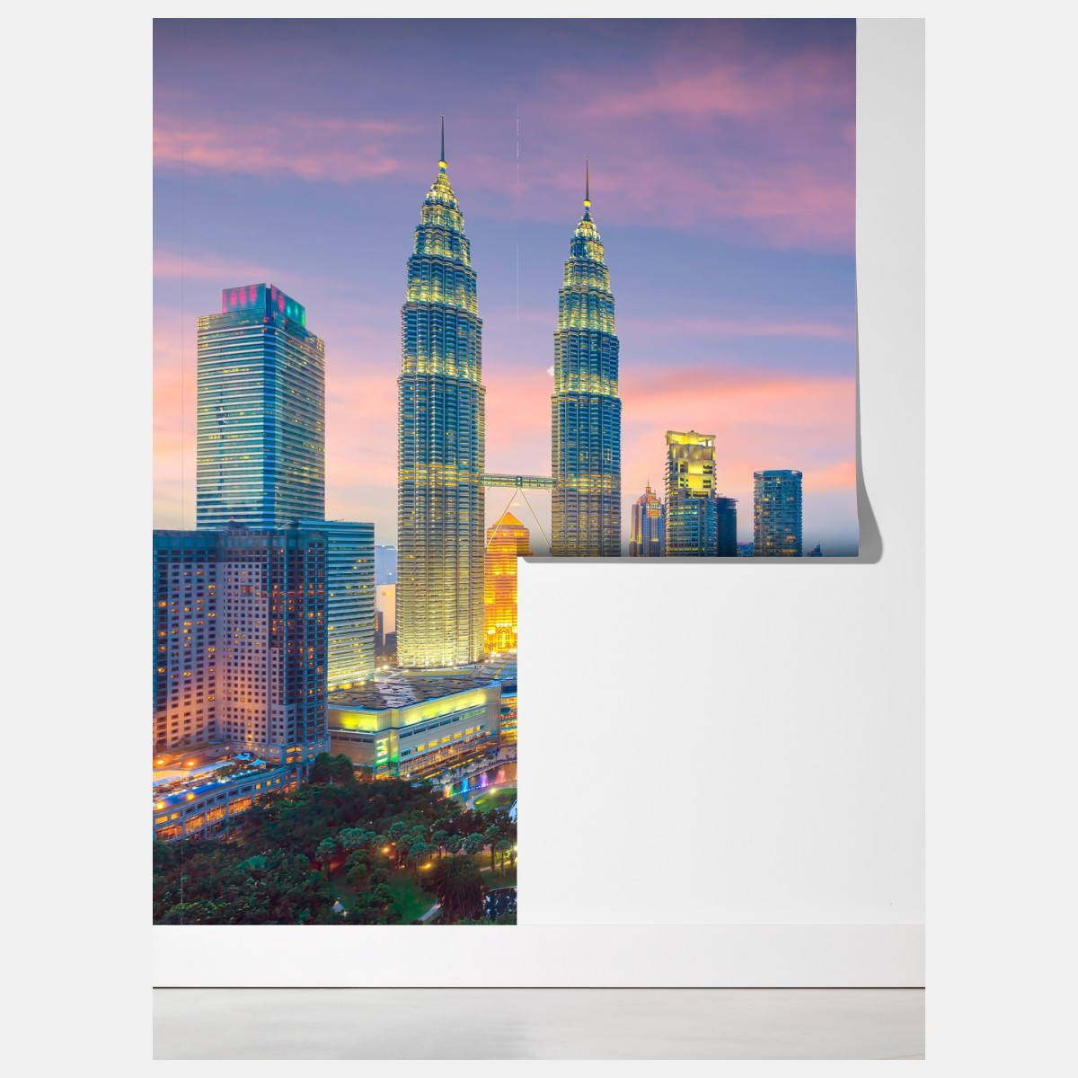 Fototapeta Kuala Lumpur panorama o zmierzchu – Wallissimo® Fototapeta Kuala Lumpur panorama o zmierzchu – Wallissimo®