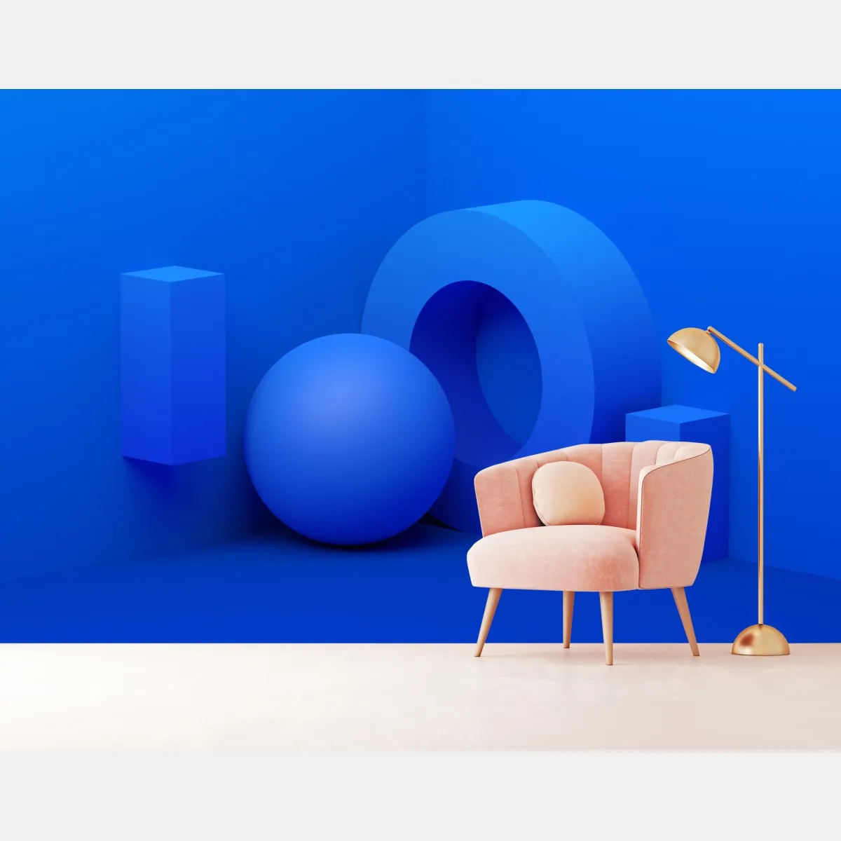 Fototapeta niebieska geometryczna kompozycja 3d – Wallissimo® Fototapeta niebieska geometryczna kompozycja 3d – Wallissimo®