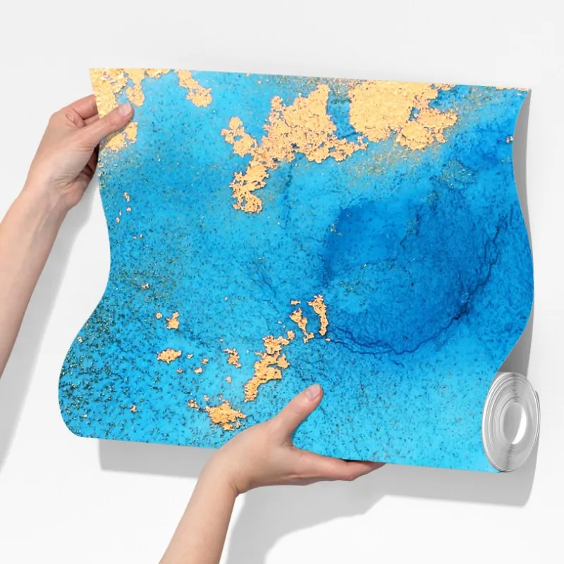 Fototapeta niebiesko-złota abstrakcyjna tekstura oceanu – Wallissimo® Fototapeta niebiesko-złota abstrakcyjna tekstura oceanu – Wallissimo®