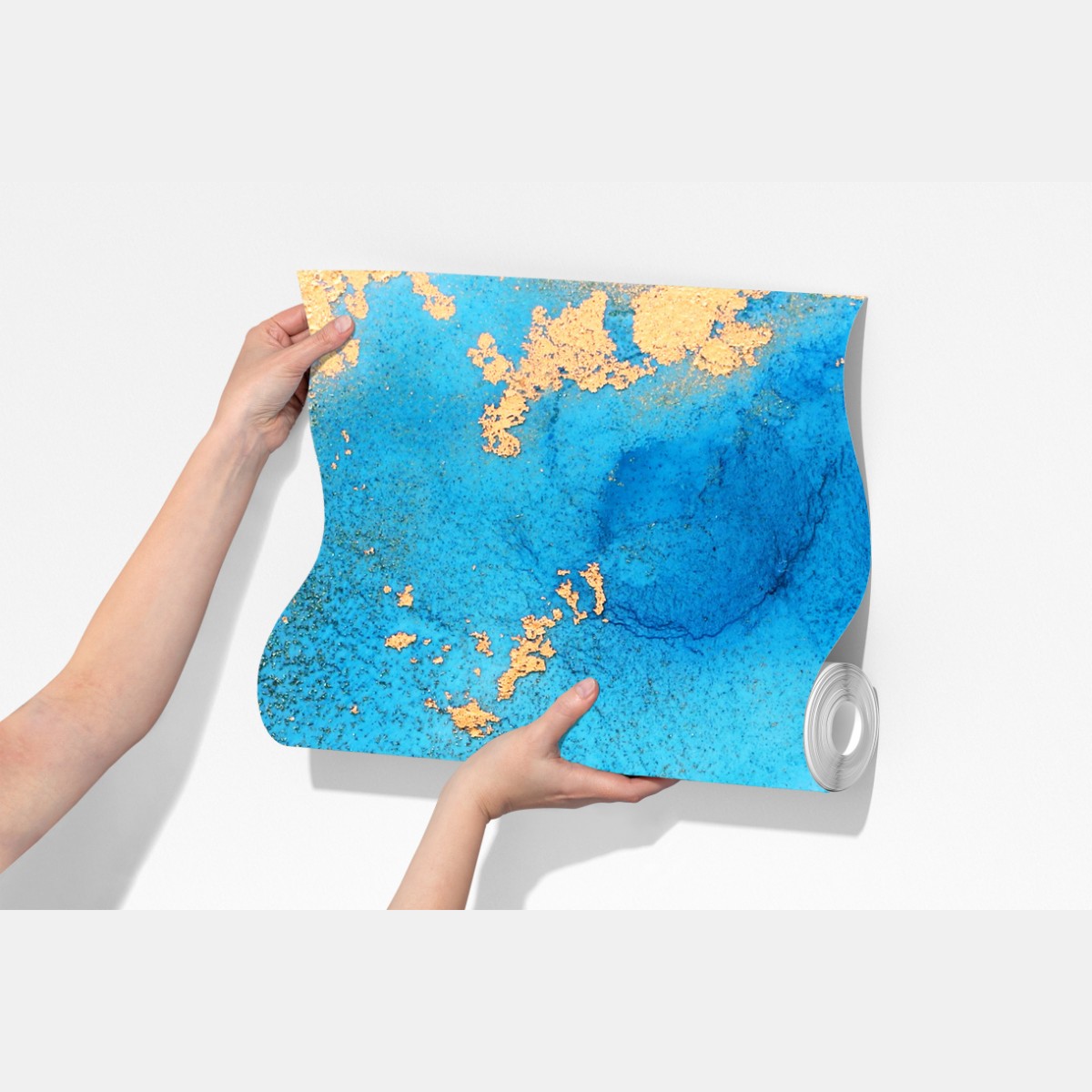 Fototapeta niebiesko-złota abstrakcyjna tekstura oceanu – Wallissimo® Fototapeta niebiesko-złota abstrakcyjna tekstura oceanu – Wallissimo®