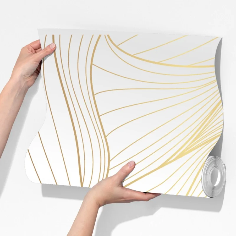 Fototapeta złote płynne linie abstrakcyjny wzór – Wallissimo® Fototapeta złote płynne linie abstrakcyjny wzór – Wallissimo®