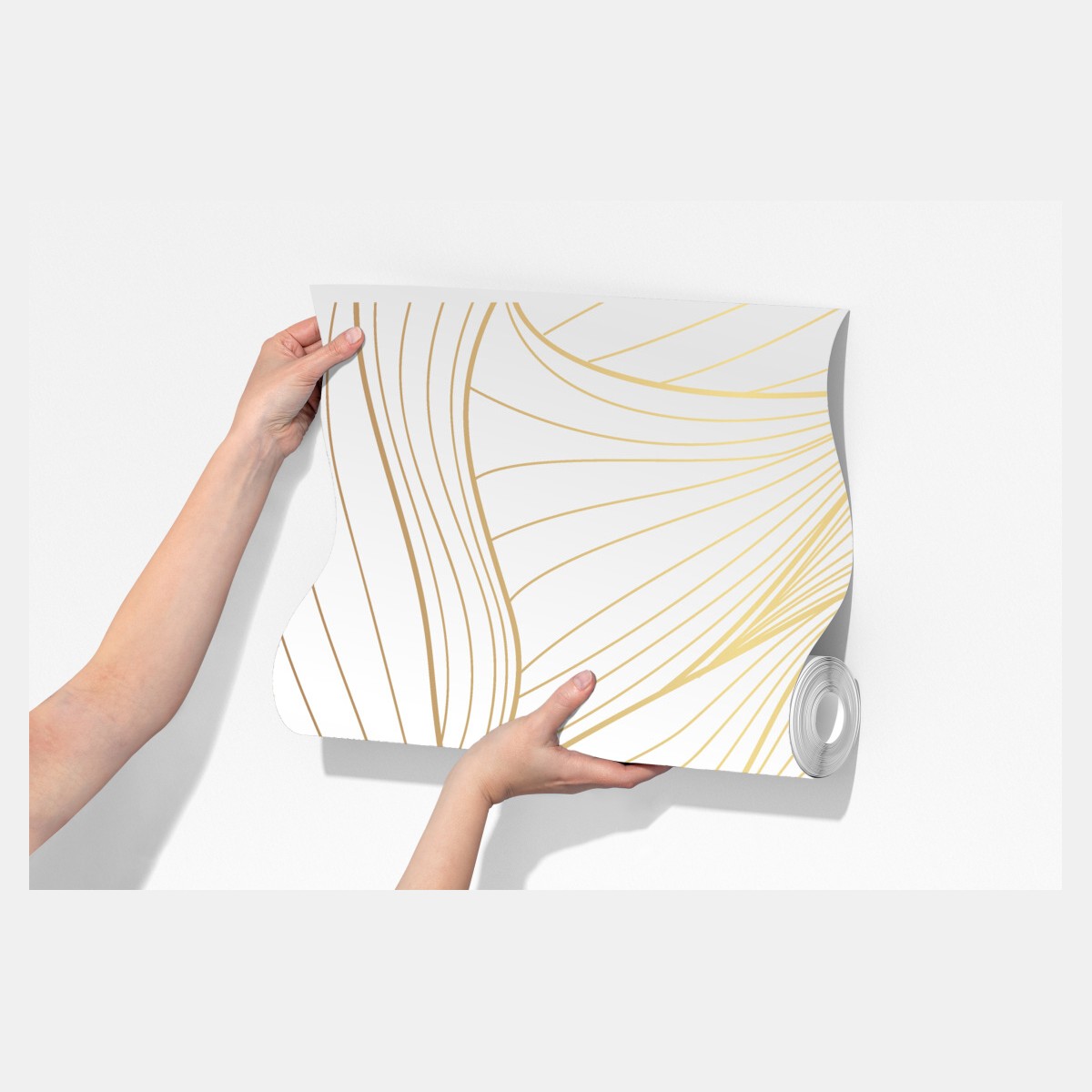 Fototapeta złote płynne linie abstrakcyjny wzór – Wallissimo® Fototapeta złote płynne linie abstrakcyjny wzór – Wallissimo®