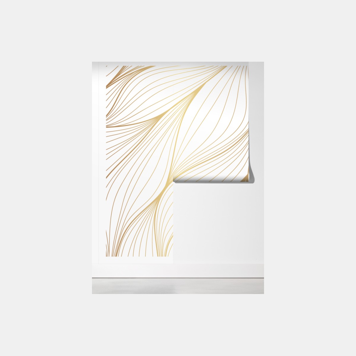 Fototapeta złote płynne linie abstrakcyjny wzór – Wallissimo® Fototapeta złote płynne linie abstrakcyjny wzór – Wallissimo®