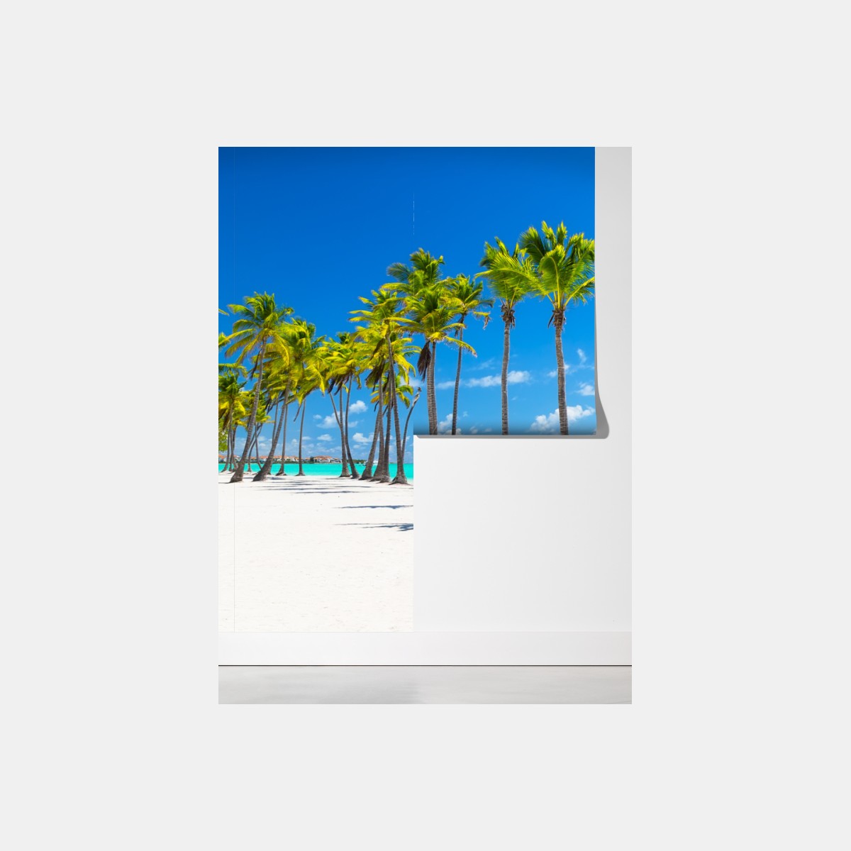 Fototapeta panorama tropikalnej plaży w Punta Cana – Wallissimo® Fototapeta panorama tropikalnej plaży w Punta Cana – Wallissimo®