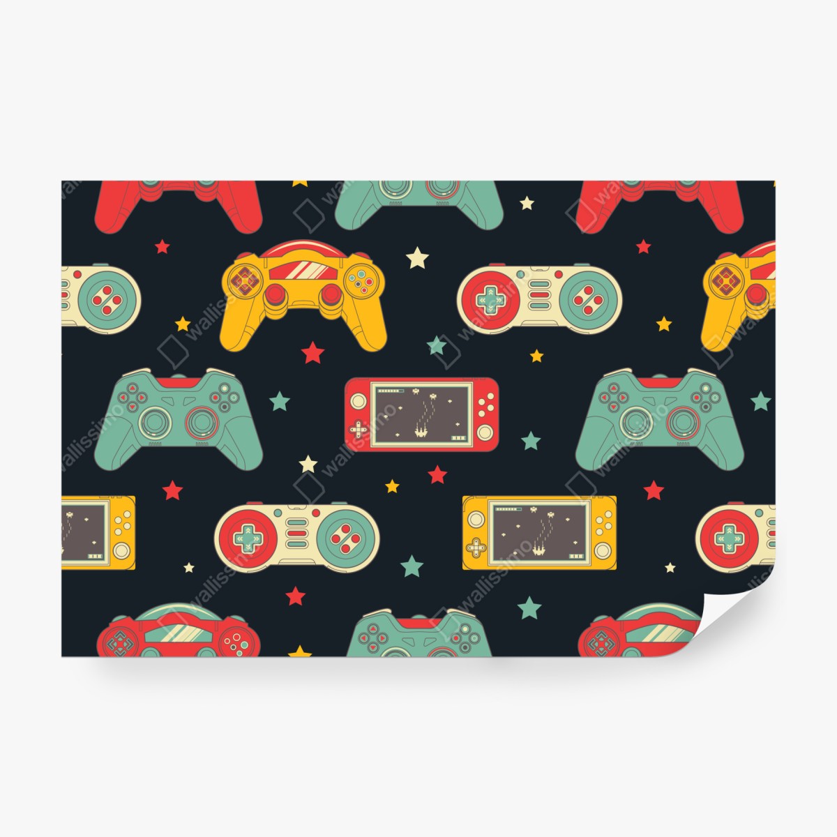 Fototapeta wzór retro padów do gier – Wallissimo® Fototapeta wzór retro padów do gier – Wallissimo®